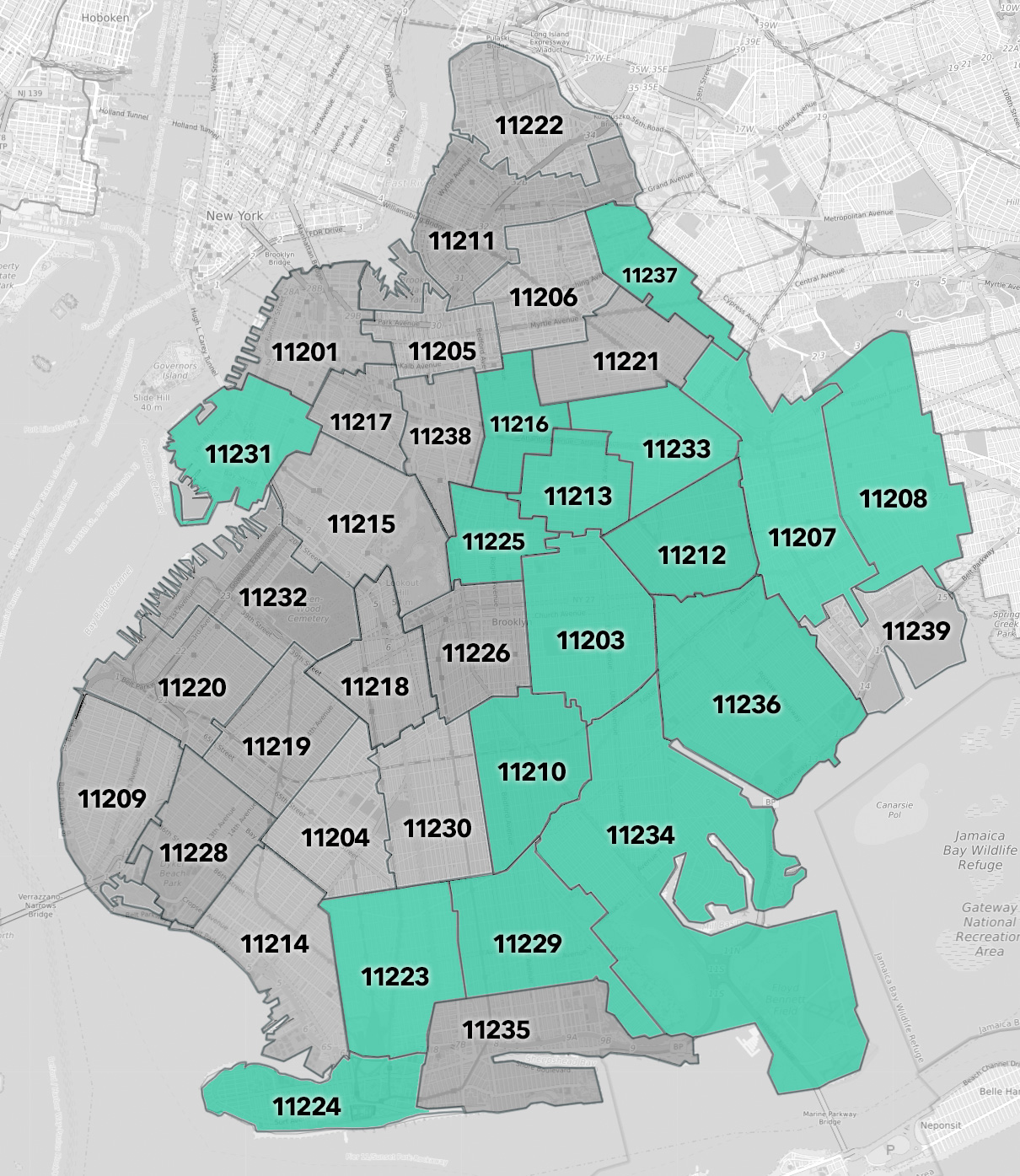 Brooklyn Zip Code Map With Neighborhoods Sacha Clotilda 3685